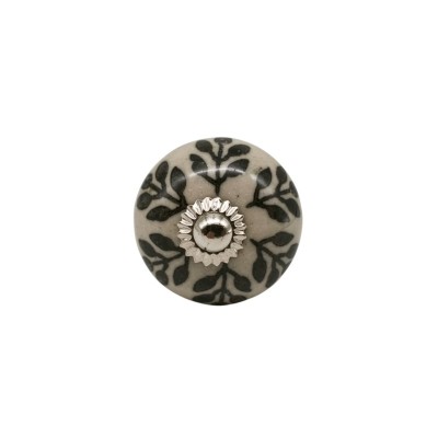 Bouton meuble céramique artisanal Inde peint à la main