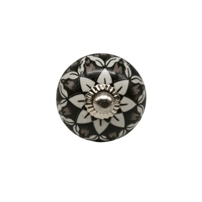 Bouton meuble céramique artisanal Inde peint à la main