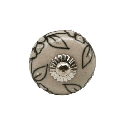 Bouton meuble céramique artisanal Inde peint à la main