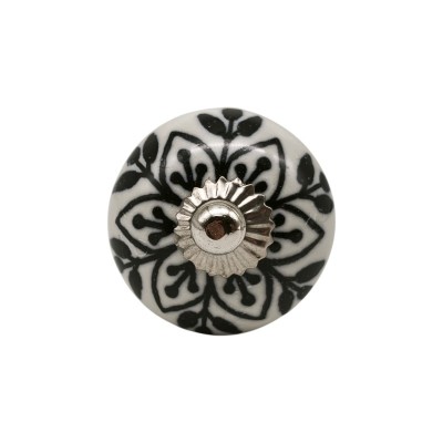 Bouton meuble céramique artisanal Inde peint à la main