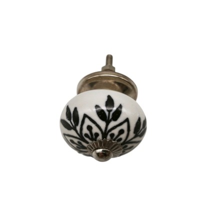 Bouton meuble tiroir céramique artisanal Inde peint à la main