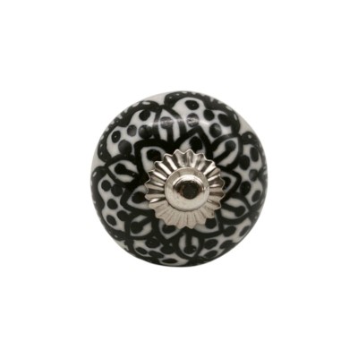 Bouton meuble céramique artisanal Inde peint à la main