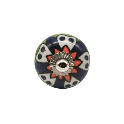Bouton meuble céramique artisanal Inde peint à la main