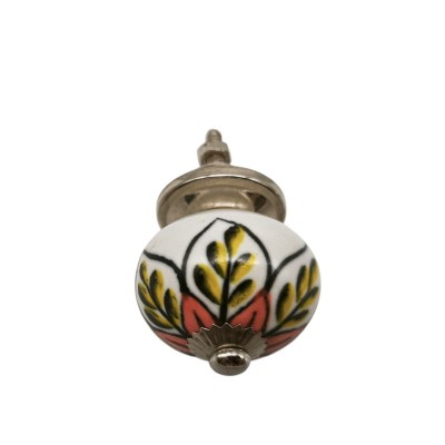 Bouton meuble tiroir céramique artisanal Inde peint à la main