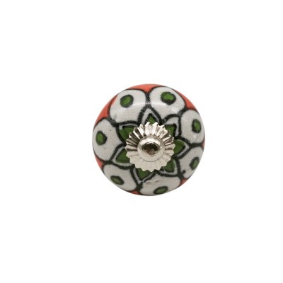 Bouton meuble céramique artisanal Inde peint à la main