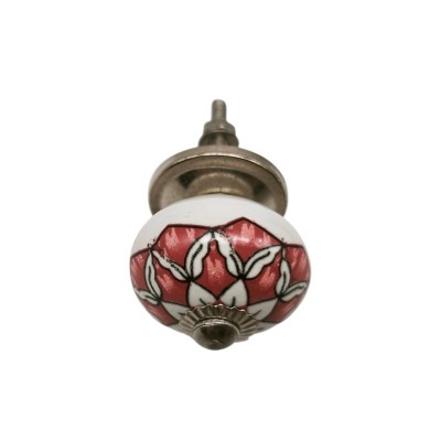 Bouton meuble tiroir céramique artisanal Inde peint à la main