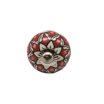 Bouton meuble céramique artisanal Inde peint à la main
