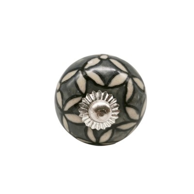 Bouton meuble tiroir céramique artisanal Inde peint à la main