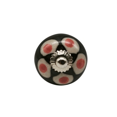 Bouton meuble céramique artisanal Inde peint à la main