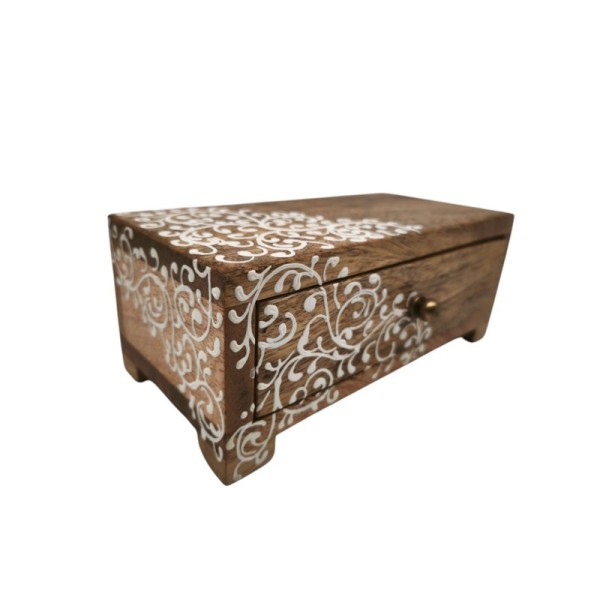 Coffret peint à la main en Inde – Mini commode 1 tiroir