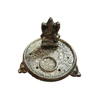 Détail du Ganesh sur brûleur à encens en métal indien