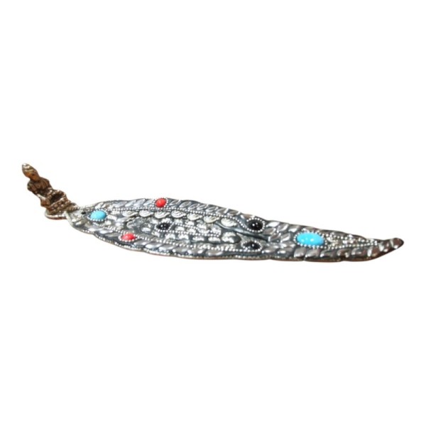 Porte-encens en métal feuille avec Bouddha – Artisanat indien