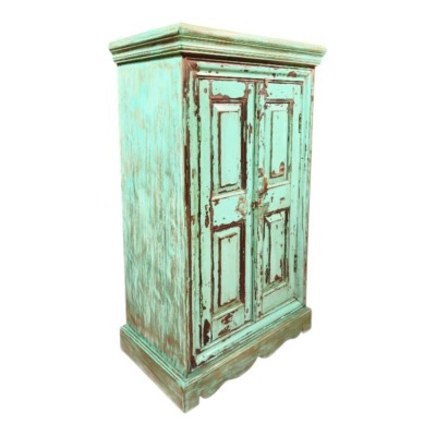 Détail des portes moulurées d’une armoire indienne ancienne