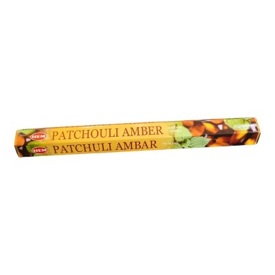 Bâtonnets d'encens indien parfum patchouli et ambre HEM