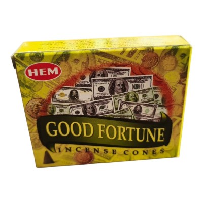 Cônes d'encens indien Good Fortune HEM prêts à être utilisés
