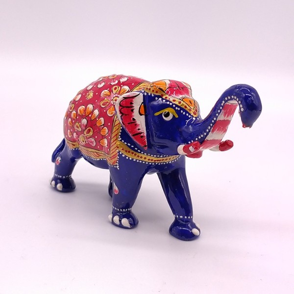 Statuette Éléphant en Métal Émaillé – Artisanat de l’Inde